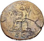 Sestertius - Sabina // S C; Ceres, Rome, 128-129 reverse image