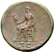 Sestertius - Sabina // S C; Vesta, Rome, 128-129 reverse image