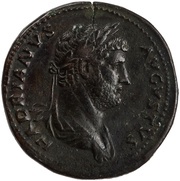 Sestertius - Hadrian CLEMENTIA AVG P P COS III S C; Clementia obverse image
