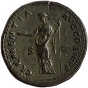 Sestertius - Hadrian CLEMENTIA AVG P P COS III S C; Clementia, Rome, 129-130 reverse image