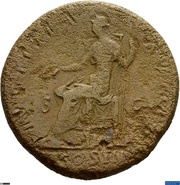 Sestertius - Hadrian IVSTITIA AVG P P COS III S C; Justitia, Rome, 129-130 reverse image