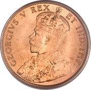 1 Cent - George V without "DEI GRA" obverse image