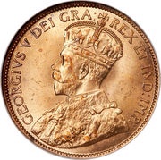1 Cent - George V with "DEI GRA" obverse image
