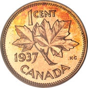 1 Cent - George VI with ET IND:IMP: reverse image