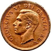 1 Cent - George VI without ET IND:IMP: obverse image