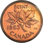 1 Cent - Elizabeth II 1st portrait, Canada, 1953-1964 reverse image
