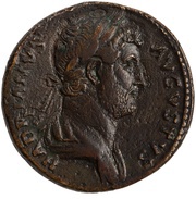 Sestertius - Hadrian FELICITATI AVG COS III P P S C obverse image