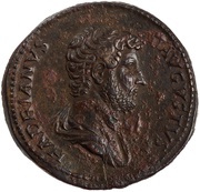 Sestertius - Hadrian COS III P P FORT RED S C; Fortuna obverse image