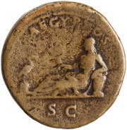Sestertius - Hadrian AEGYPTOS S C; Egypt, Rome, 130-133 reverse image