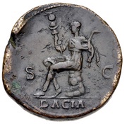 Sestertius - Hadrian DACIA S C; Dacia, Rome, 130-133 reverse image