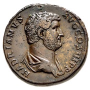 Sestertius - Hadrian DACIA S C; Dacia obverse image