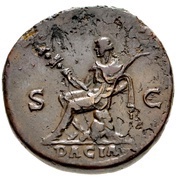 Sestertius - Hadrian DACIA S C; Dacia, Rome, 130-133 reverse image