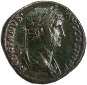 Sestertius - Hadrian HISPANIA S C; Hispania obverse image