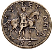 Sestertius - Hadrian MAVRETANIA S C; Mauretania, Rome, 130-133 reverse image