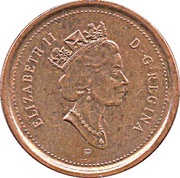 1 Cent - Elizabeth II 3rd portrait; magnetic obverse image