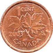 1 Cent - Elizabeth II 3rd portrait; magnetic reverse image