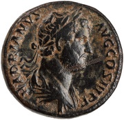 Sestertius - Hadrian NILVS S C; Nilus obverse image