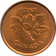 1 Cent - Elizabeth II Golden Jubilee; magnetic reverse image