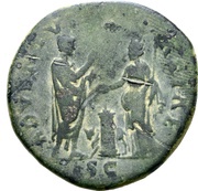Sestertius - Hadrian ADVENTVI AVG ASIAE S C; Asia, Rome, 130-133 reverse image