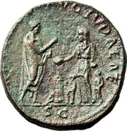Sestertius - Hadrian ADVENTVI AVG BITHYNIAE S C; Bithynia, Rome, 130-133 reverse image