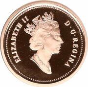 1 Cent - Elizabeth II 3rd portrait; Maple Twig Design obverse image