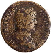 Sestertius - Hadrian ADVENTVI AVG ITALIAE S C; Italia obverse image
