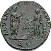 Sestertius - Hadrian ADVENTVI AVG IVDAEAES C; Judea, Rome, 130-133 reverse image
