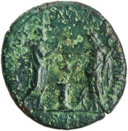 Sestertius - Hadrian ADVENTVI AVG MAVRETANIAE S C; Mauretania, Rome, 130-133 reverse image