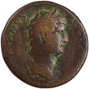 Sestertius - Hadrian ADVENTVS AVG MAVRETANIAE S C; Mauretania obverse image