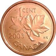 1 Cent - Elizabeth II 4th portrait; magnetic reverse image