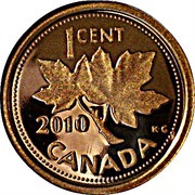 1 Cent - Elizabeth II 4th portrait; Bronze, Canada, 2004-2012 reverse image