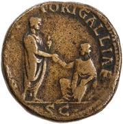 Sestertius - Hadrian RESTITVTORI GALLIAE S C; Gallia, Rome, 130-133 reverse image