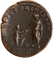 Sestertius - Hadrian RESTITVTORI HISPANIAE S C; Hispania, Rome, 130-133 reverse image