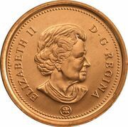 1 Cent - Elizabeth II 4th portrait; magnetic with RCM logo obverse image
