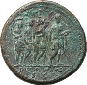 Sestertius - Hadrian RESTITVTORI ITALIAE S C; Italia, Rome, 130-133 reverse image