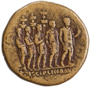 Sestertius - Hadrian // DISCIPLINA AVG S C, Rome, 130-133 reverse image
