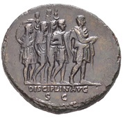 Sestertius - Hadrian // DISCIPLIN AVG S C, Rome, 130-133 reverse image