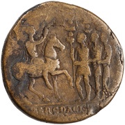 Sestertius - Hadrian // EXERC DACICVS S C (in exergue in field), Rome, 130-133 reverse image