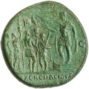 Sestertius - Hadrian // EXERC DACICVS S C, Rome, 130-133 reverse image