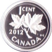 1 Cent - Elizabeth II 4th portrait; Farewell to the Penny, Canada, 2012 reverse image