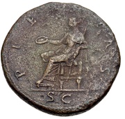Sestertius - Sabina PIETAS S C; Pietas reverse image
