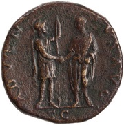 Sestertius - Hadrian ADVENTVS AVG S C; Roma, Rome, 133-135 reverse image