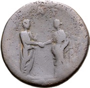 Sestertius - Hadrian FELICITAS AVG S C; Felicitas, Rome, 133-135 reverse image