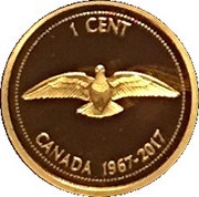 1 Cent - Elizabeth II Centennial Rock Dove; 2017 Version, Canada, 2017 reverse image