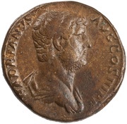 Sestertius - Hadrian FELICITAS AVG S C; Felicitas obverse image