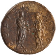 Sestertius - Hadrian FELICITAS AVG S C; Felicitas, Rome, 133-135 reverse image