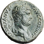Sestertius - Hadrian FORTVNAE REDVCIS C; Fortuna obverse image