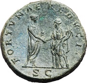 Sestertius - Hadrian FORTVNAE REDVCIS C; Fortuna, Rome, 133-135 reverse image