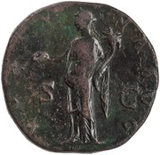 Sestertius - Hadrian FORTVNA AVG S C; Fortuna, Rome, 133-135 reverse image