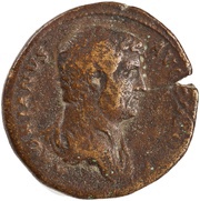 Sestertius - Hadrian FORTVNA AVG S C; Fortuna obverse image